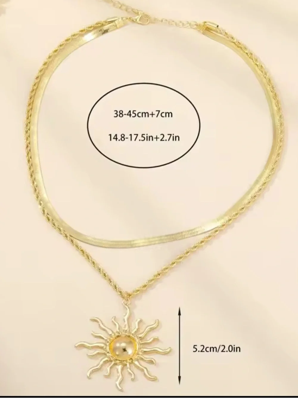 Aurora Sunburst Herringbone Layer Necklace Set